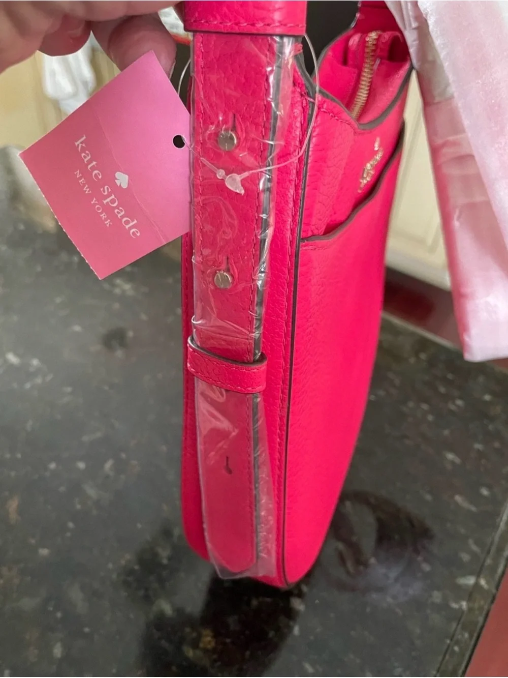 Kate Spade New York Hot Pink Pebbled Leather Shoulder Bag
